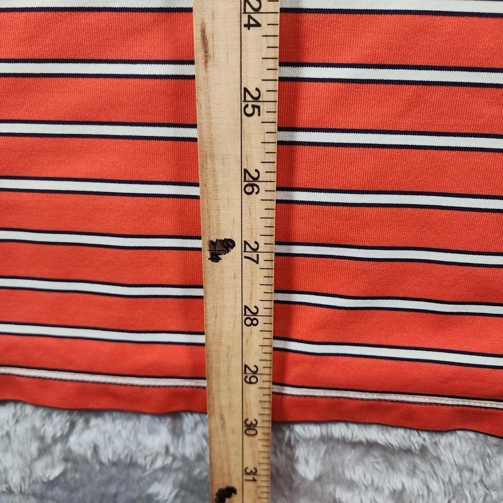 RLX Ralph Lauren Polo Shirt Men XL Orange Striped Rhode Island Country Club Golf